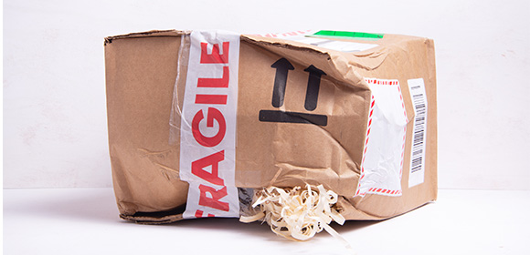fragile taped box