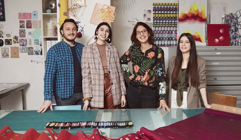 Maud Vantours with her design team