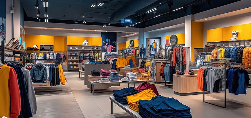 The interior of a retail shop