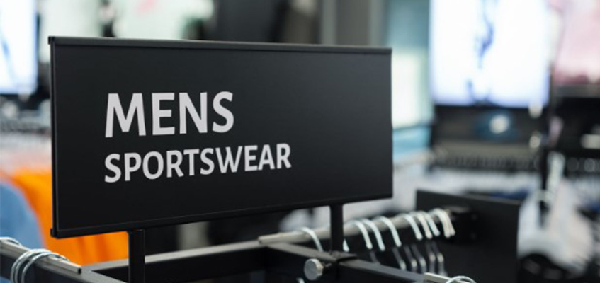 Signage from the interior of a mens’ fashion shop
