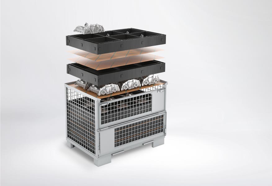 Opened bespoke packaging for a technical product