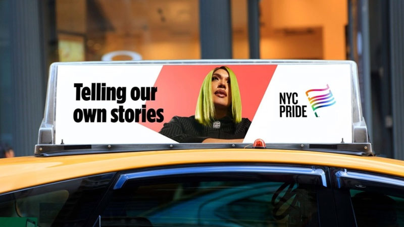 Pride Advert on NYC taxi