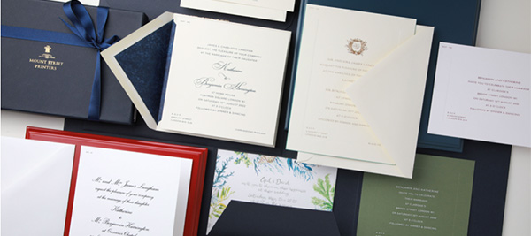 Wedding Invite Designs by Mount Street Printers