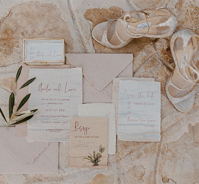 Wedding invite design for an Elopement by Martha Camuti