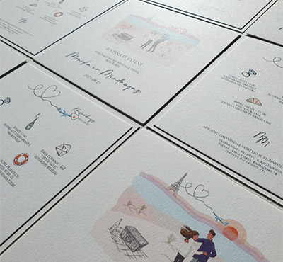 Wedding invites with original illustrations on Keaykolour Snow White