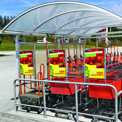 Katz Outdoor Board for communication on supermarket trolleys