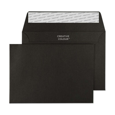Purely Creative Colour Envelopes Jet Black 15114 120gsm 25 Per Pack