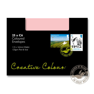 Purely Creative Colour Envelopes Baby Pink 15101 120gsm 25 Per Pack