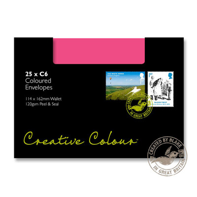 Purely Creative Colour Envelopes Flamingo Pink 15102 120gsm 25 Per Pack
