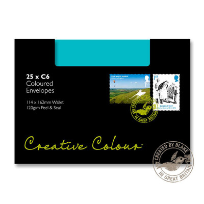 Purely Creative Colour Envelopes Cocktail Blue 15109 120gsm 25 Per Pack