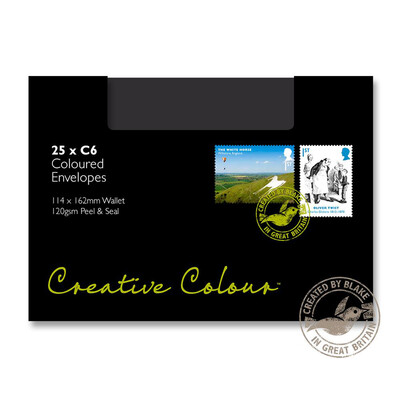 Purely Creative Colour Envelopes Jet Black 15114 120gsm 25 Per Pack