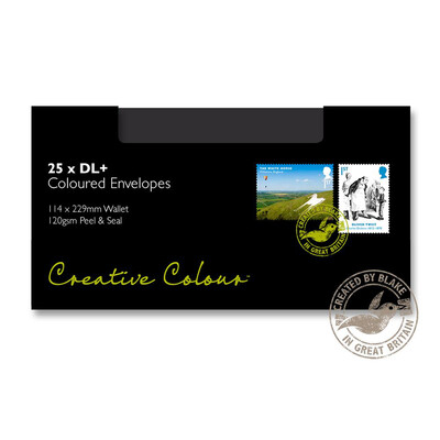Purely Creative Colour Envelopes Jet Black 25214 120gsm 25 Per Pack
