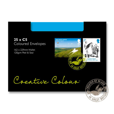 Purely Creative Colour Envelopes Cocktail Blue 45309 120gsm 25 Per Pack