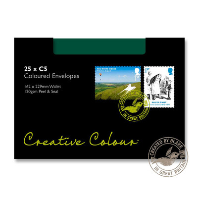 Purely Creative Colour Envelopes British Racing Green 45321 120gsm 25 Per Pack