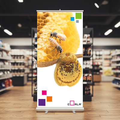 Coala Roll-Up Polyester W Display Banner White 1067mm x 30 Metres 190 Micron