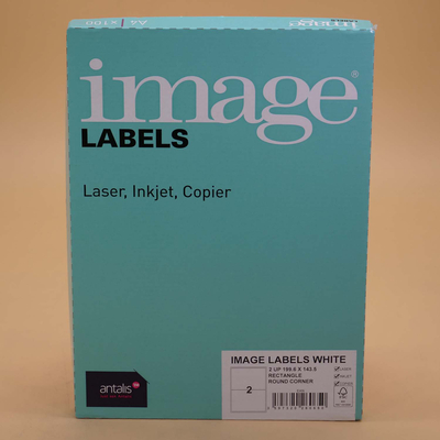 Image Labels White 200x144mm 129 Micron Round Corners