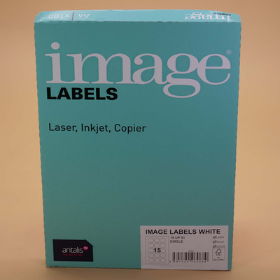 Image Labels White Circular 51x51mm 129 Micron