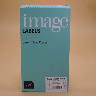 Image Labels White 99x38mm 129 Micron Round Corners