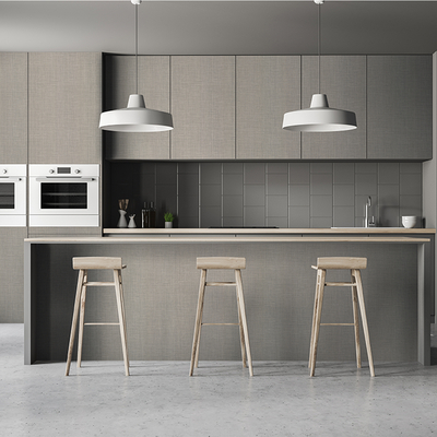 Coala Interior Film Textile Natural NE38 Silver & Grey Lined 1220mm x 50 Metre Installation ABBA