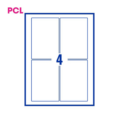PCL Labels 4 per Sheet PCL92137