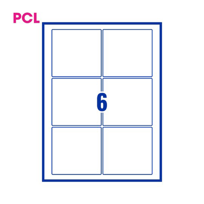 PCL Labels 6 per Sheet PCL9692