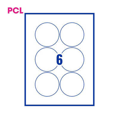 PCL Labels 6 per Sheet PCL80