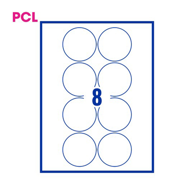 PCL Labels 8 per Sheet PCL69