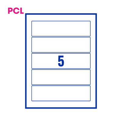 PCL Labels PCL19050OW 50x190mm 5 Labels per Sheet