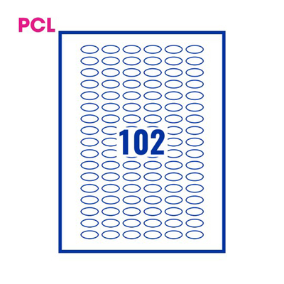 PCL Labels PCL2512OVALs 25x12mm 102 Labels per Sheet
