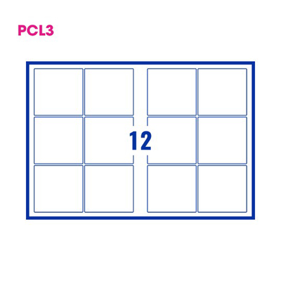 PCL3 Labels 9692 96x92mm 12 Labels per Sheet