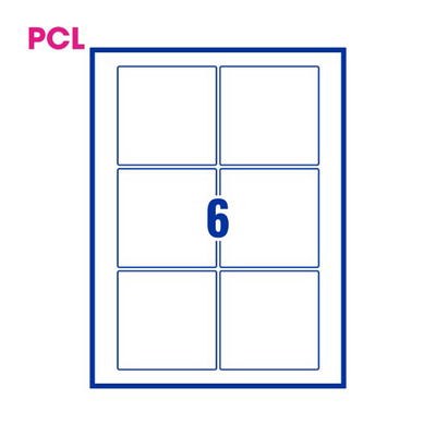 PCL Labels PCL9090 90x90mm 6 Labels per Sheet