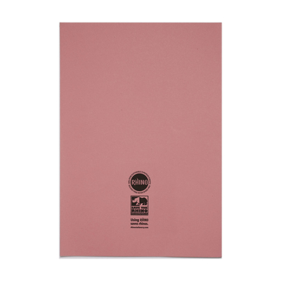 Rhino Plain Exercise Book Pink Back Cover