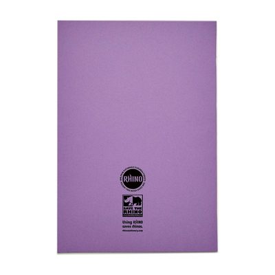 Rhino A4 Handwriting Book Purple Back