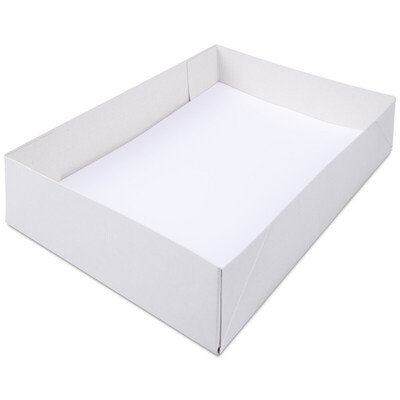 White A4 Stationery Box with Lid 305x216x57mm 50 Units