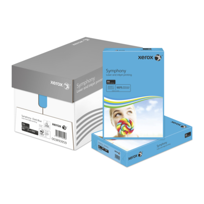 Papier De Couleur Xerox Symphony Pastel - Ramette 500 Feuilles A4 80g/m², Couleurs Panachées - Pour Impression Laser Et Jet D'Encre