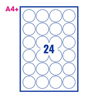 PCL 51mm White Round Label 24 Per Sheet