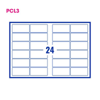 PCL3 Labels 9645 96x45mm 24 Labels per Sheet