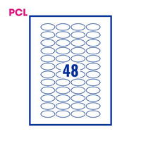 PCL Labels PCL4020OVAL 40x20mm 48 Labels per Sheet