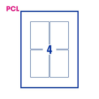 PCL Labels PCL75110OW 75x110mm 4 Labels per Sheet