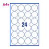 PCL 51mm White Round Label 24 Per Sheet