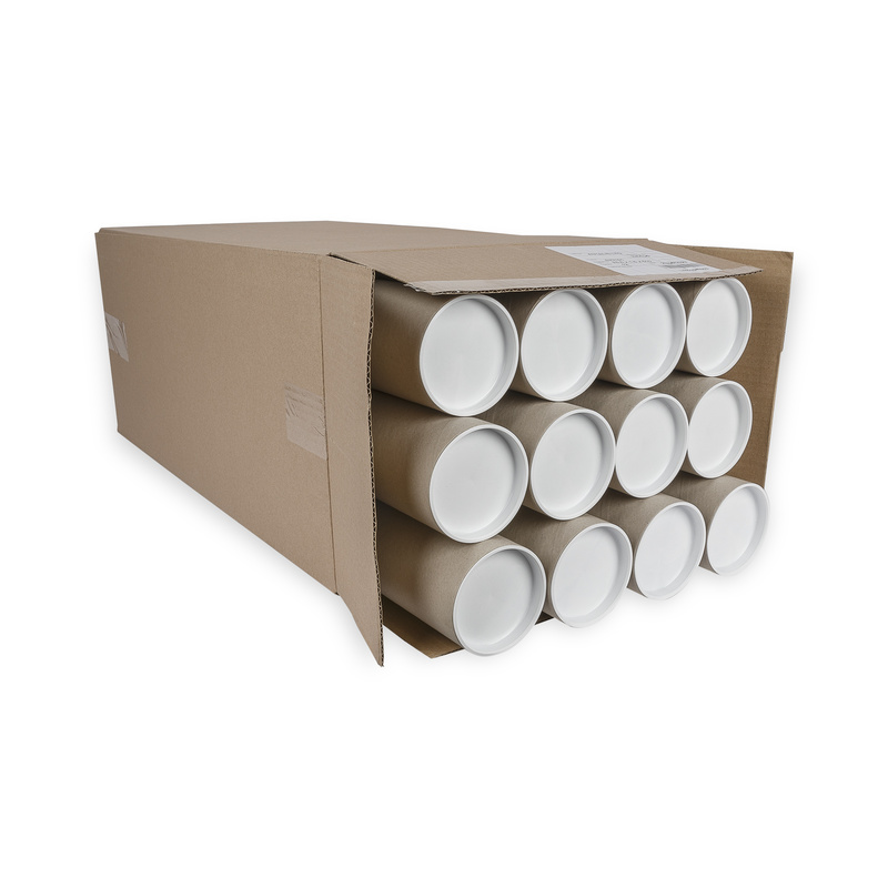 Single Flute Postal Tubes 76x610mm with End Caps Antalis UK